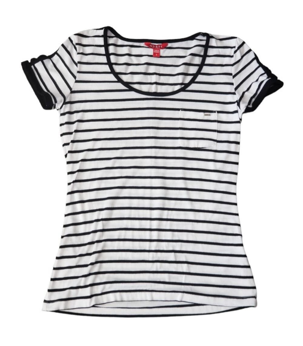 Guess Los Angeles Black & White Short Sleeve T Shirt